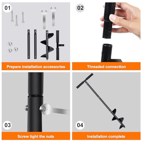 Post Hole Digger Auger Drill for Planting Bulbs and Seedlings G450