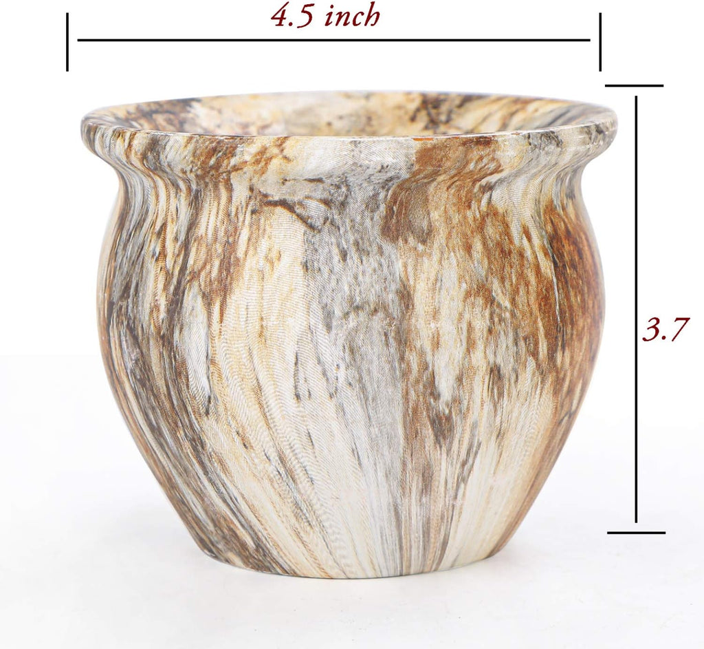Succulent Pots with Bamboo Trays, Ceramic Planter Set of 4 L750395