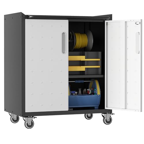 Rolling Tool Storage Cabinet with 4 Drawer and Locking Door U282375