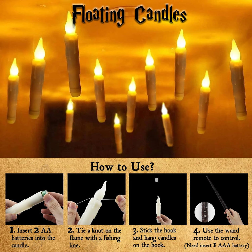 Floating LED Candles with Remote Control, 12 Pack, Flameless Flickering Lights P6877