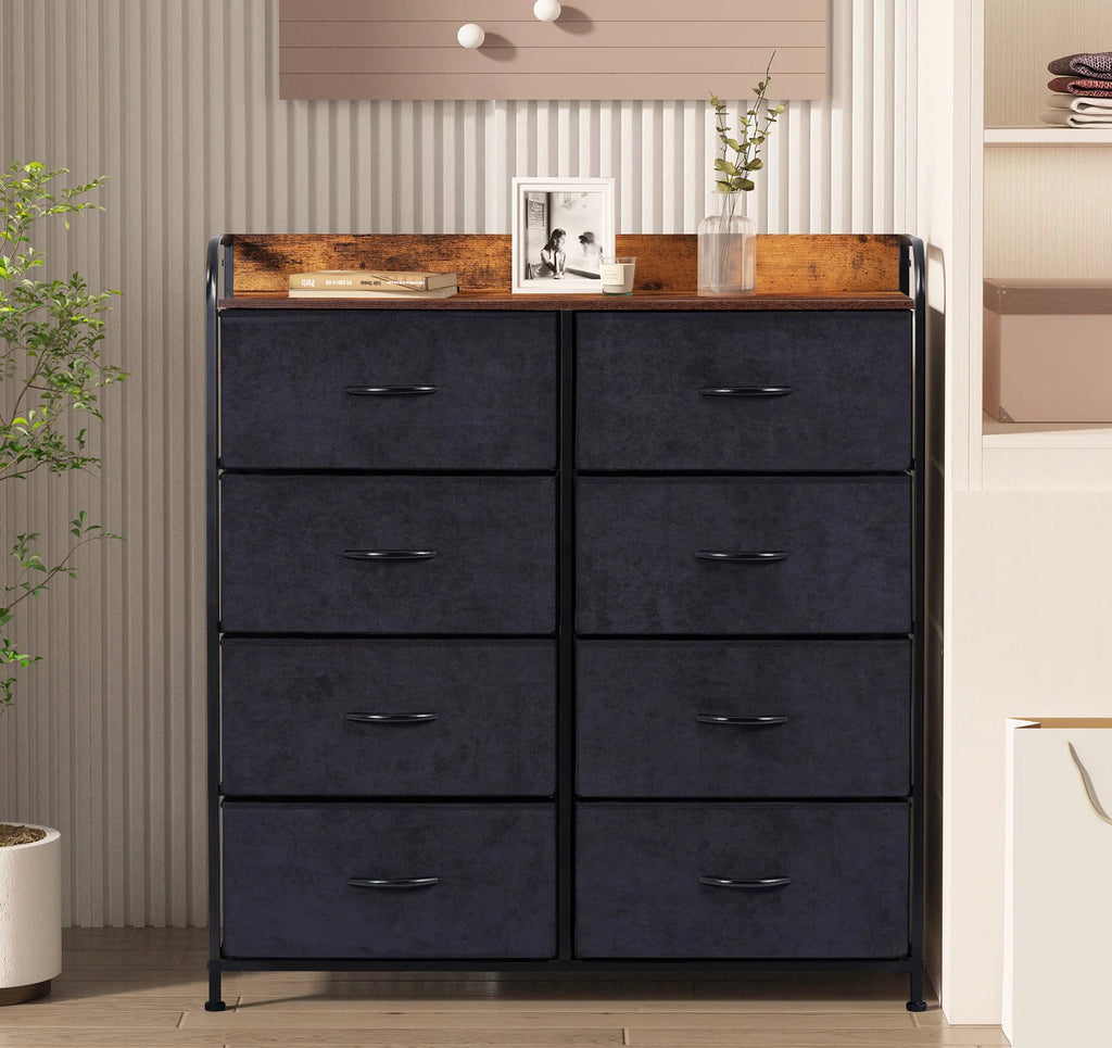 8-Drawer Dresser for Bedroom with Rustic Finish D4858