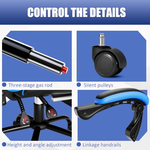 Ergonomic Gaming Chair with Footrest, Reclining, Lumbar Support I1131