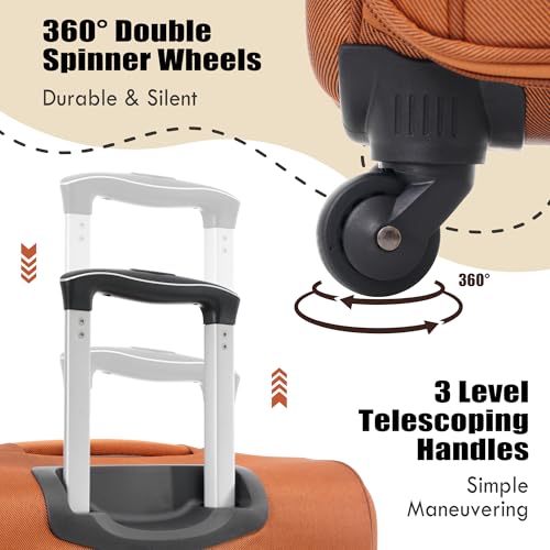Softside 3-Piece Expandable Luggage Set with TSA Lock Spinner Wheels S375