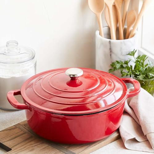 Enameled Cast Iron Round Covered Dutch Oven, 7 qt R67707