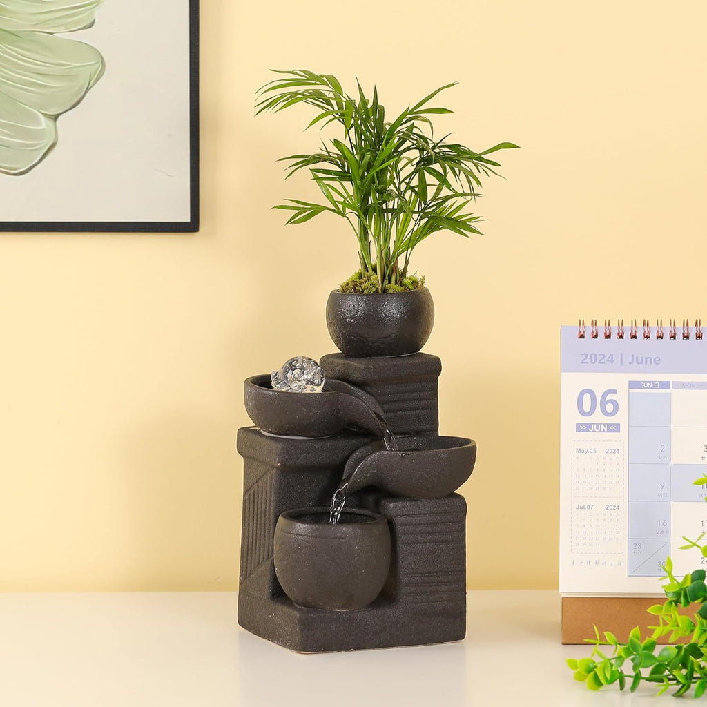 Indoor Tabletop Fountain Water Feature for Home Office Decor M447