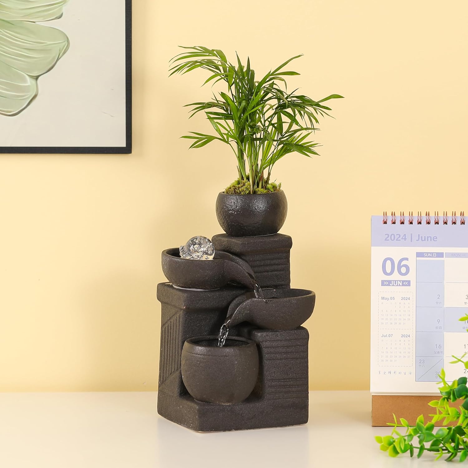 Indoor Tabletop Fountain Water Feature for Home Office Decor M447