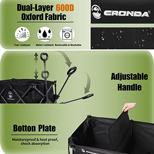 Collapsible Outdoor Utility Wagon with 300 lbs Capacity, Heavy Duty Folding Wagon U386