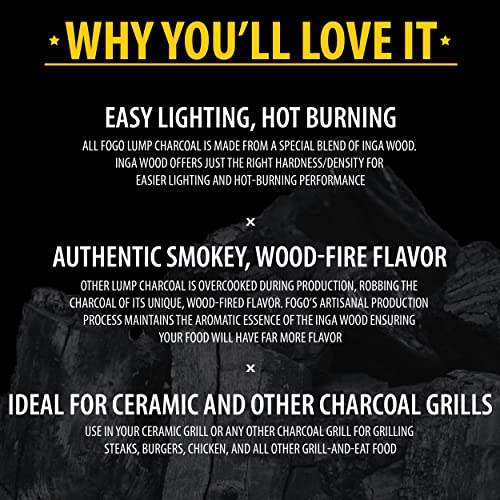 Oak Lump Charcoal for Grilling and Smoking, 17.6 lb Bag V54657