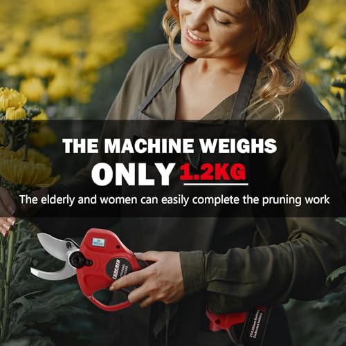 Cordless Electric Pruning Shears with LCD Display and 30mm Cutting Diameter Y80565