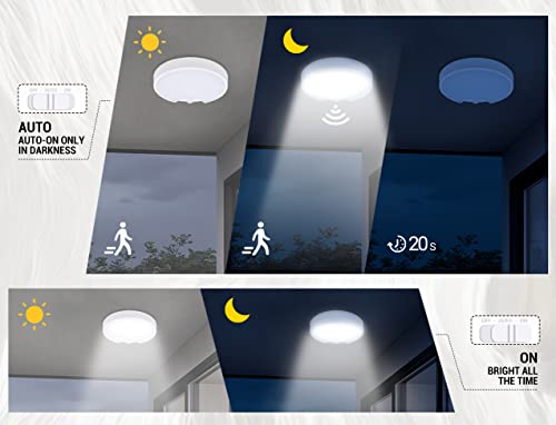 Motion Sensor Ceiling Light, 2 Pack Rechargeable LED, 3 Color Temperatures J333987