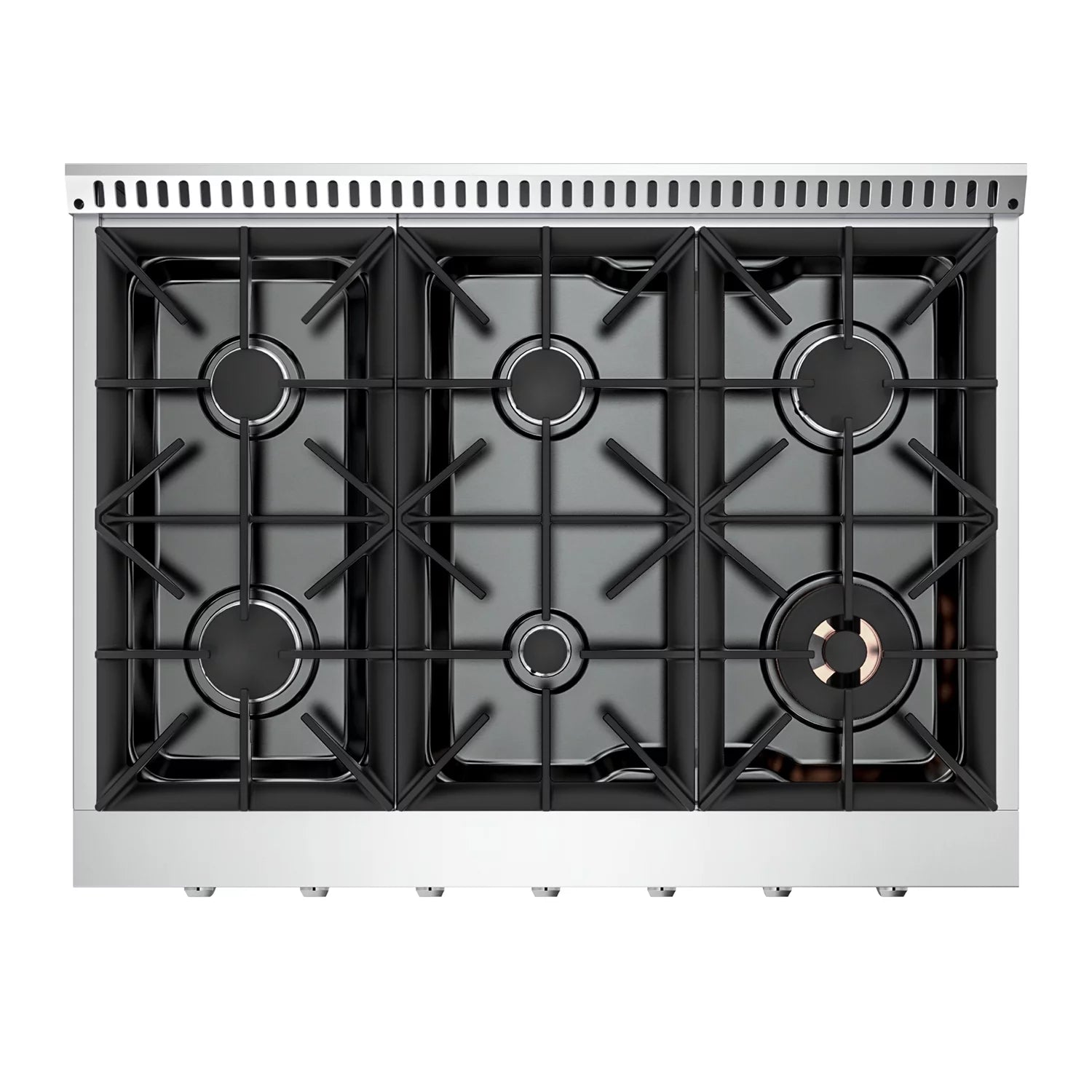36 in. 5.2 cu. ft. Slide-In Single Oven Gas Range with 6 Sealed Burners, Stainless Steel K6199