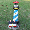 18" Solar Lighthouse with Rotating Beacon,Big Solar Powered Lighthouse,Outdoor Lighthouse Garden Decor, Waterproof Statue Figurines Outdoor Light House for Yard Lawn Patio Gifts (Black)