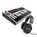 Akai MPK Mini MK3 MIDI Keyboard Controller + M-Audio SP2 Sustain Pedal, with MPC Beats and Software Suite – Beat Maker Bundle (White)