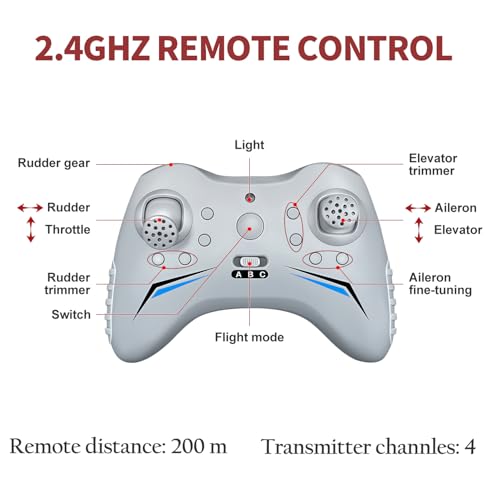 RC Airplane Ready to Fly, 2.4GHz Remote Control Glider for Kids W3947
