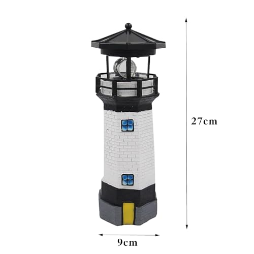 Solar Rotating LED Lighthouse Decorative Light, Waterproof for Courtyard I26597