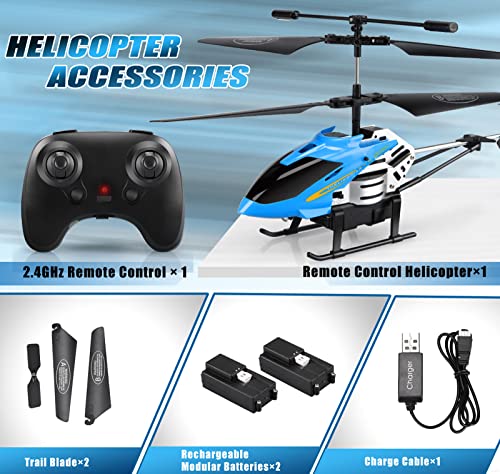 RC Helicopter with One Key Take-Off, Altitude Hold, LED Light, Blue Z936054