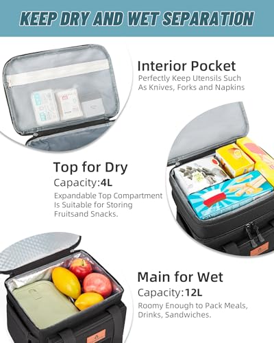 Tactical Expandable Insulated Lunch Bag, Waterproof Cooler for Work and Outdoor, 15L K52184