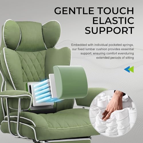 Gaming Chair with Lumbar Support and Footrest, PU Leather, Black E8234