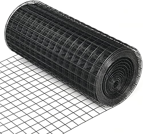 Fencer Wire 14 Gauge Hardware Cloth, Black Vinyl Coated Welded Wire Mesh, Chicken Coop Wire Fence, 1 Inch x 1 Inch Grid (48 Inch x 50 ft.)