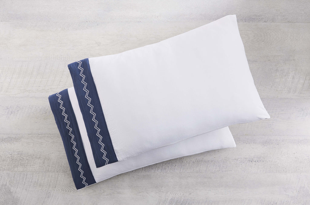 Navy Full Comforter Set with Sheets, Aztec, Polyester U168834