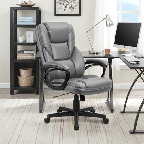 Office Executive Chair High Back Adjustable Swivel PU Leather with Lumbar Support I3854