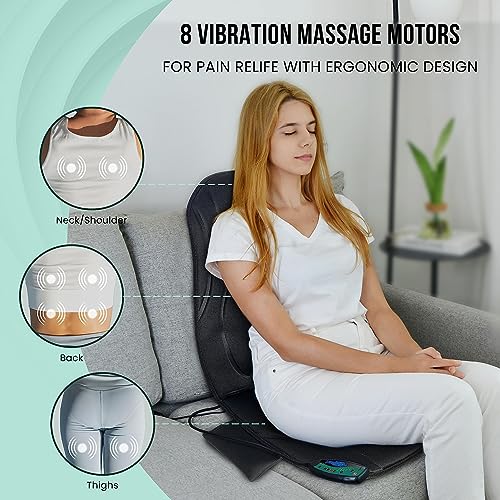 Vibration Back Massager with Heat, Seat Massager Cushion Q801