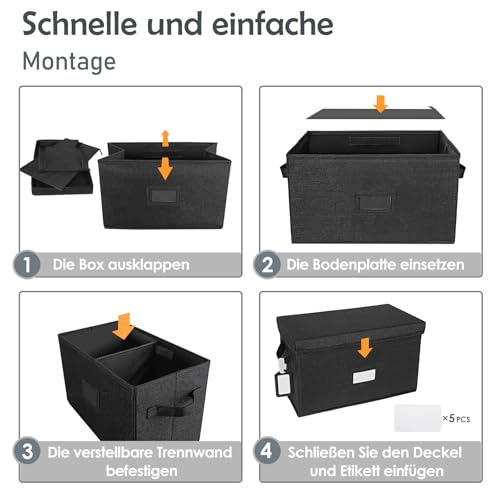 Vinyl Record Storage Box for 7" 45 RPM LPs, Grey Case with Lid, Holds 80 Albums X91735