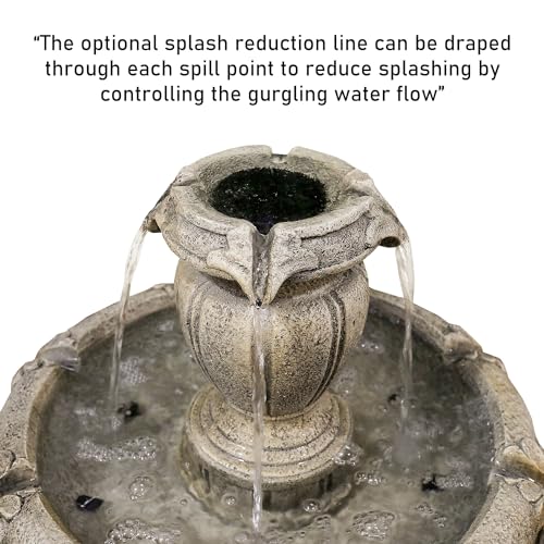 Outdoor Floor Water Fountain, 3-Tier Concrete with Electric Pump C406329