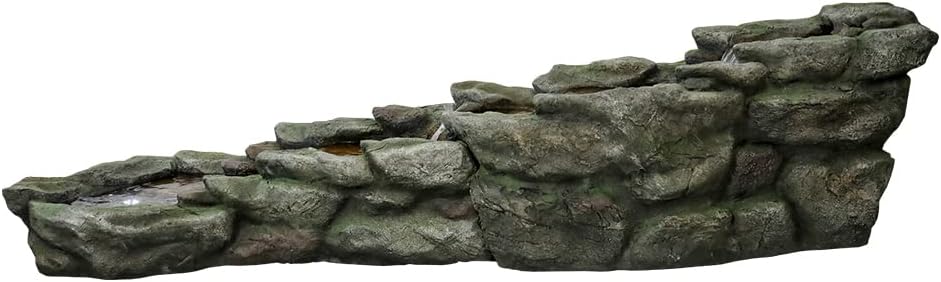 Outdoor Rock Water Fountain with LED Lights for Garden Patio N3778