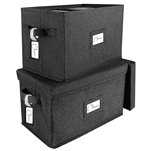Vinyl Record Storage Box for 7" 45 RPM LPs, Grey Case with Lid, Holds 80 Albums X91735