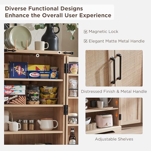 Farmhouse Storage Cabinet with Barn Doors and Adjustable Shelves X3170
