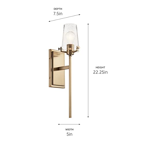 Wall Sconce with Clear Seeded Glass, Champagne Bronze F2138