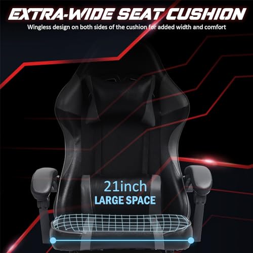 Ergonomic Gaming Chair with Footrest, Reclining, Lumbar Support I1131
