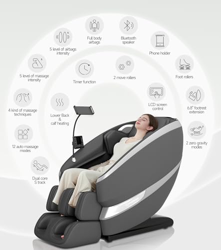 Massage Chair Full Body with Dual Core S-Track, Zero Gravity Recliner Y9855