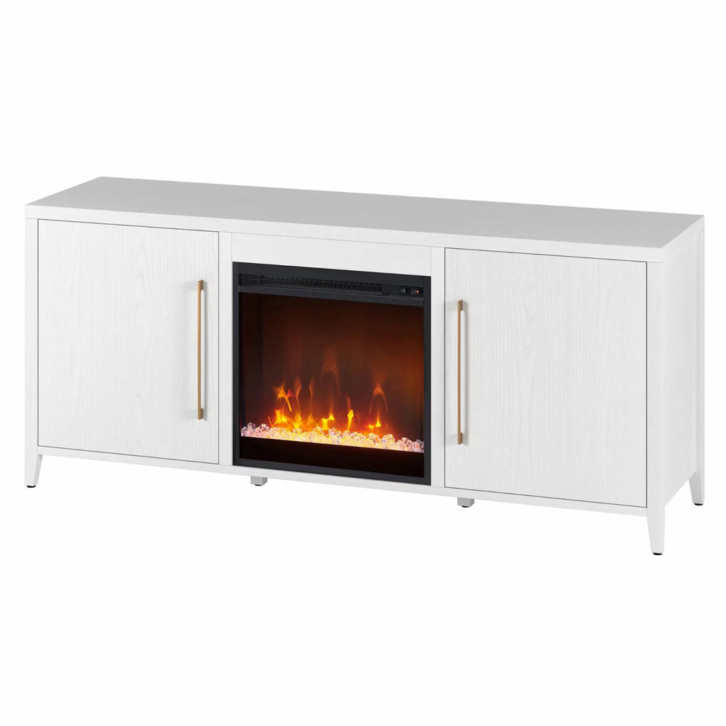 Rectangular TV Stand with Fireplace for TVs up to 65", White O935646
