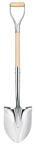 Polished Chrome Ceremonial Shovel with Steel/Wood D-Handle, 44.5-Inch E8798