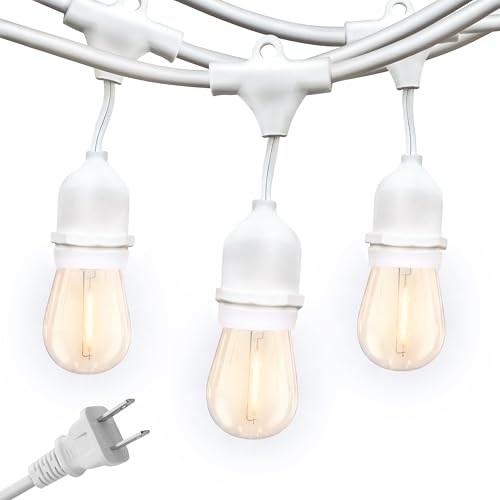 Brightech Ambience Pro - Waterproof LED Outdoor String Lights - Hanging, Dimmable 2w Vintage Edison Bulbs - 24 Ft Commercial Grade Patio Lights Create Cafe Ambience In Your Backyard - black