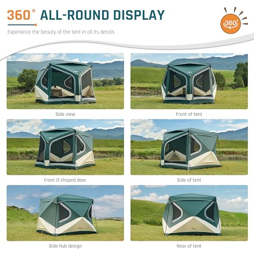 4/6/8 Person Instant Cabin Tent, 60 Second Setup, Waterproof Pop Up Camping Tent T785370