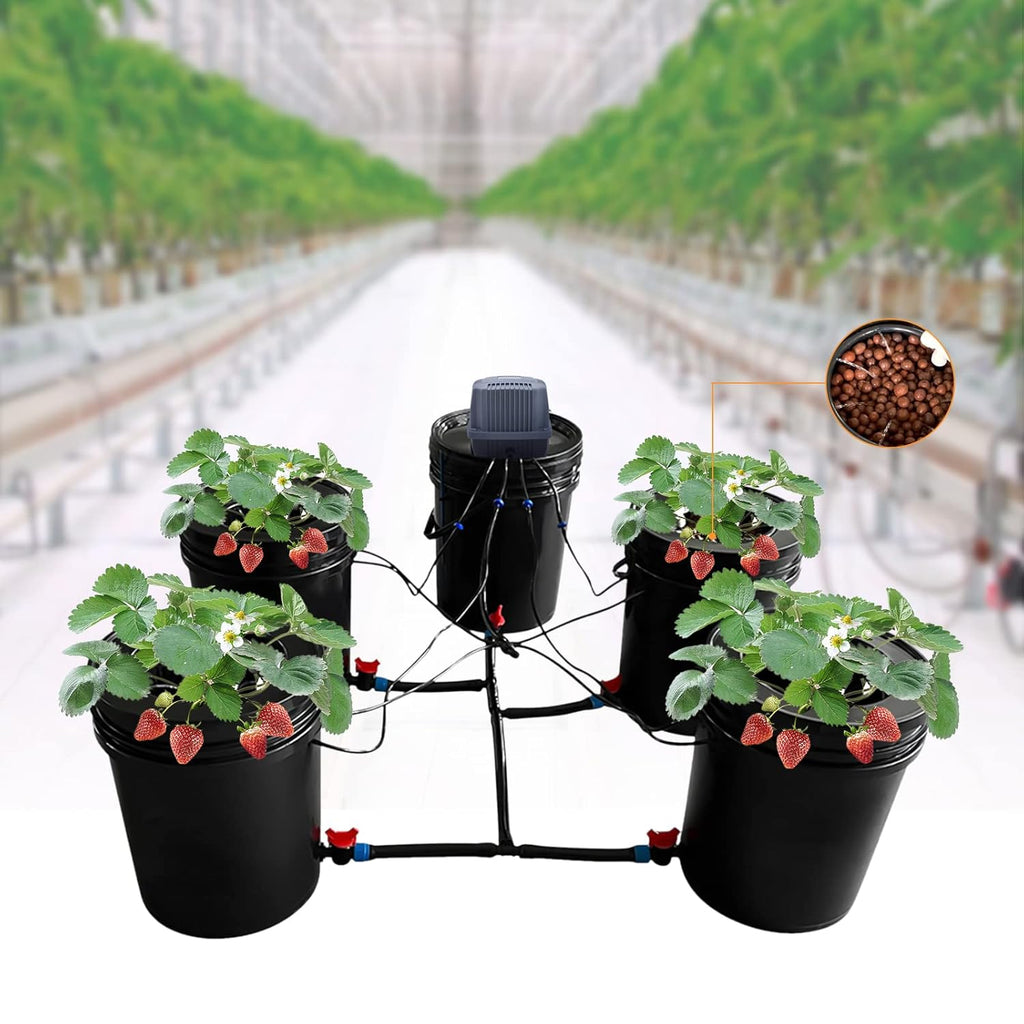 5-Gallon Deep Water Culture Hydroponics Grow System Kit with 5 Buckets C356