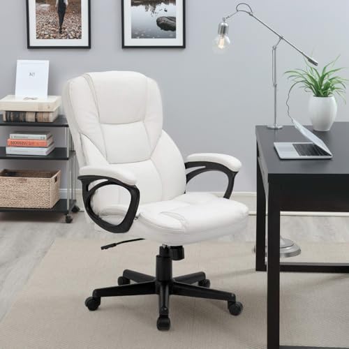 Office Executive Chair High Back Adjustable Swivel PU Leather with Lumbar Support I3854