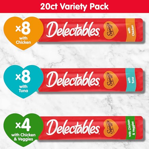 Handheld Lickable Treats for Cats, Chicken and Tuna Salmon, 54 Count A909