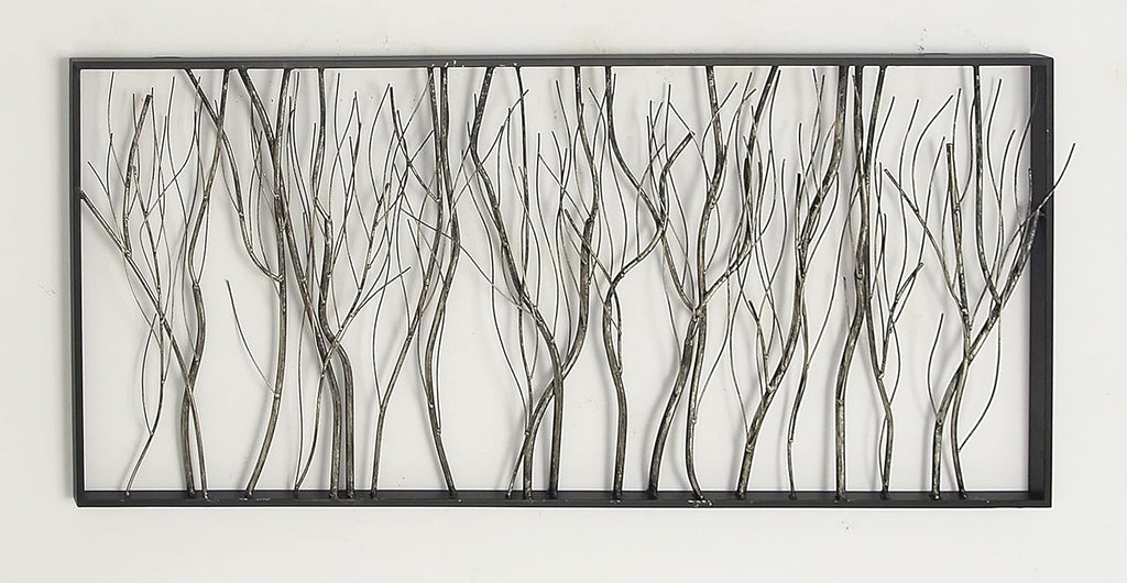 Metal Tree Wall Decor with Black Frame, 48 x 22 Inches O652529