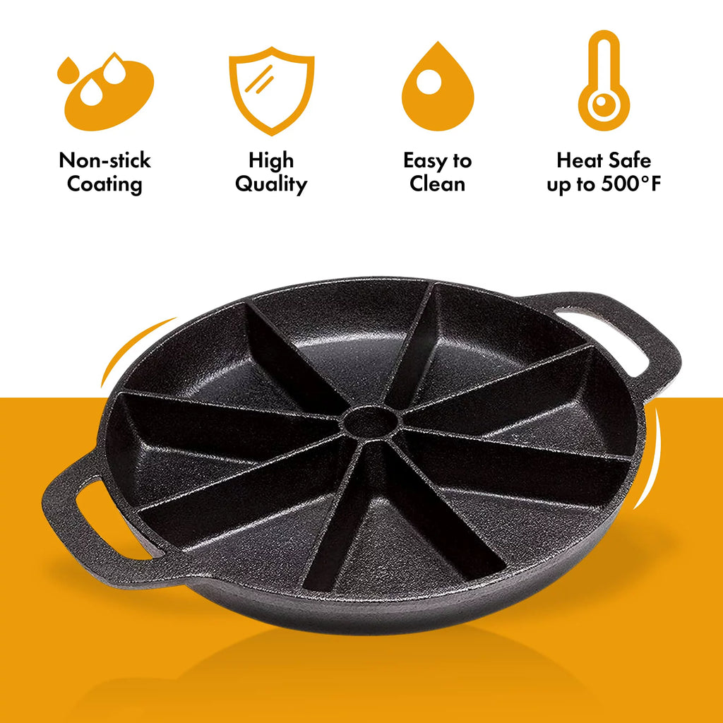 Cast Iron 8-Edges Biscuit & Muffin Pan with Handle F218