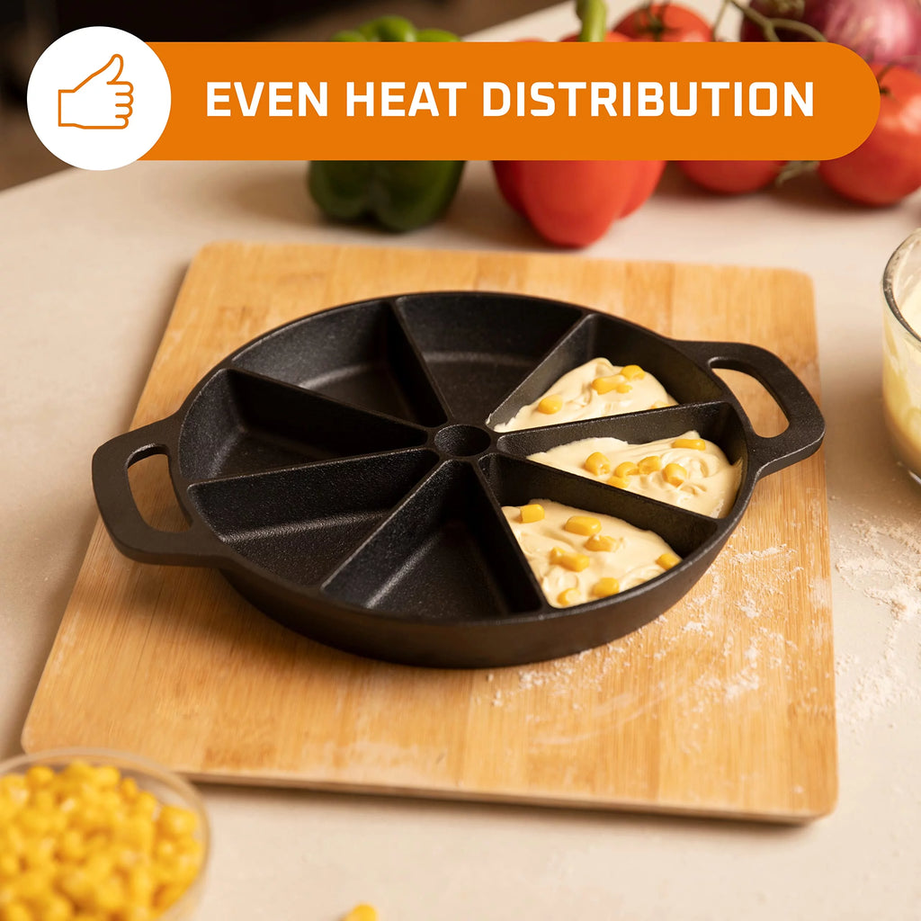 Cast Iron 8-Edges Biscuit & Muffin Pan with Handle F218