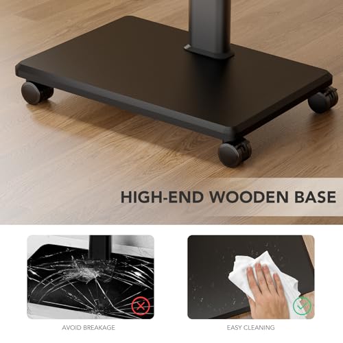 Rolling Floor TV Stand with Wheels, Height Adjustable for 27-65 Inch TVs B690