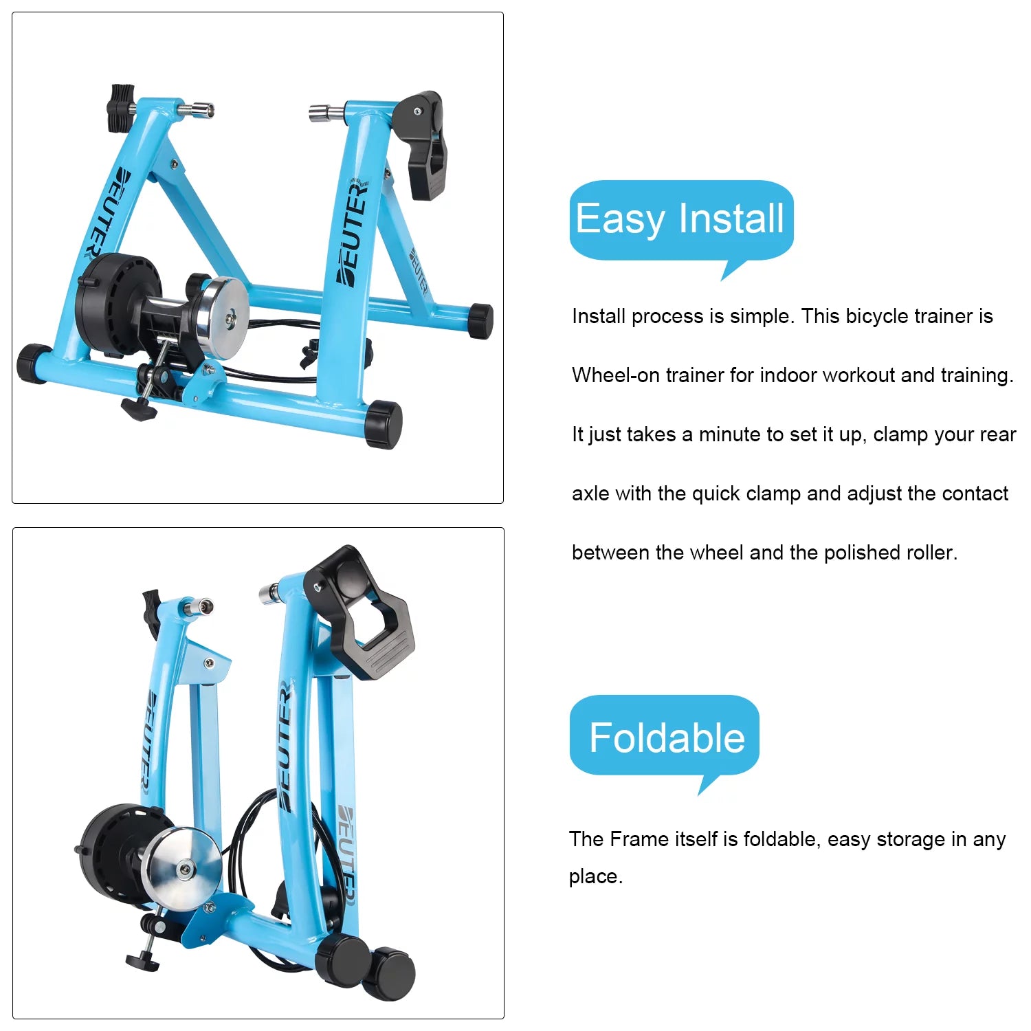 Indoor Bike Trainer Portable Foldable Magnetic Bicycle Stand F924121