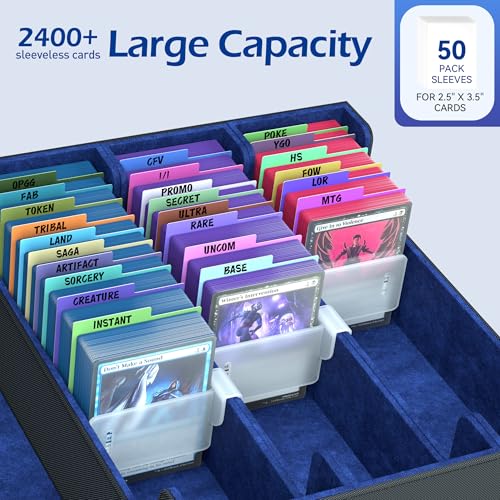 Trading Card Storage Box with 50 Sleeves and 24 Dividers G3044