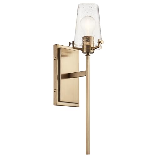 Kichler, Alton 22.25 inch 1 Light Wall Sconce with Clear Seeded Glass in Champagne Bronze, 45295CPZ