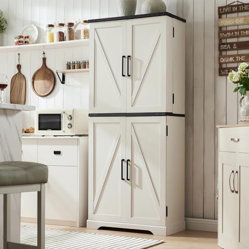 Farmhouse Storage Cabinet with Barn Doors and Adjustable Shelves X3170