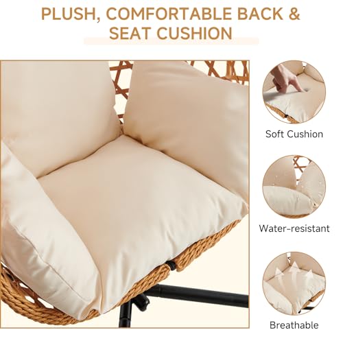 Outdoor Hanging Egg Chair with Stand and Cushion U91081